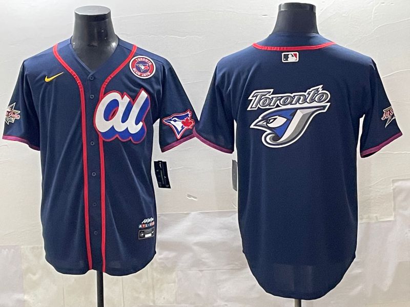 Men 2025 Toronto Blue Jays Blank Drak Blue All star Blank Blue Nike MLB Jersey style 6